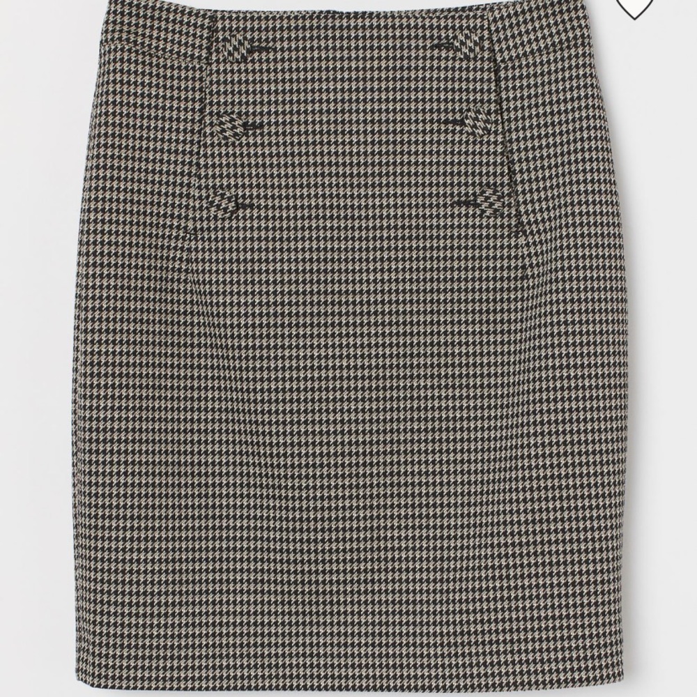 H&M Houndstooth Knee Length Skirt